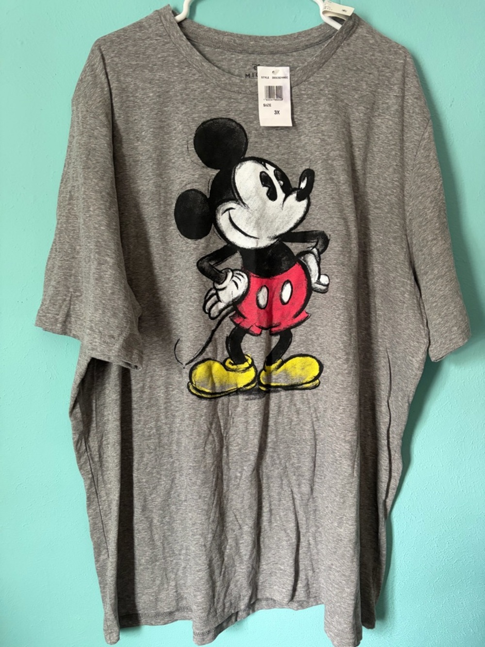 Disney Gray Mickey Mouse Tee with Black Print